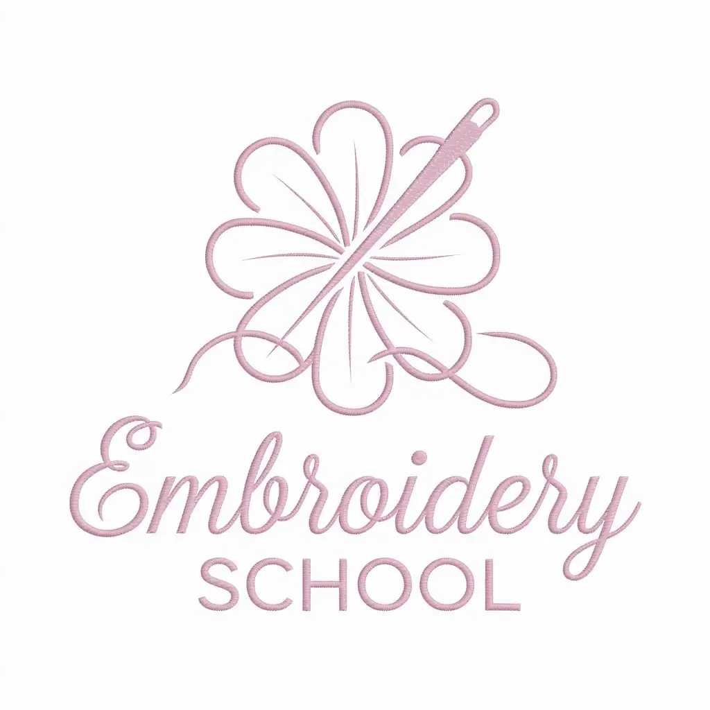 LOGO-Design-for-Embroidery-School-Elegant-Flower-Symbol-with-Spa-Industry-Aesthetics