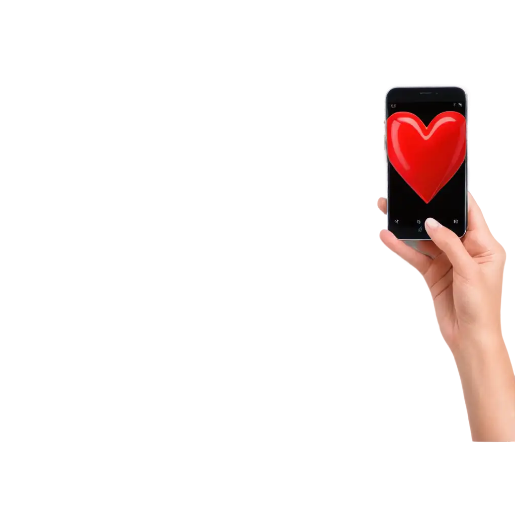 HeartShaped-Smartphone-PNG-Symbolizing-Love-and-Connectivity