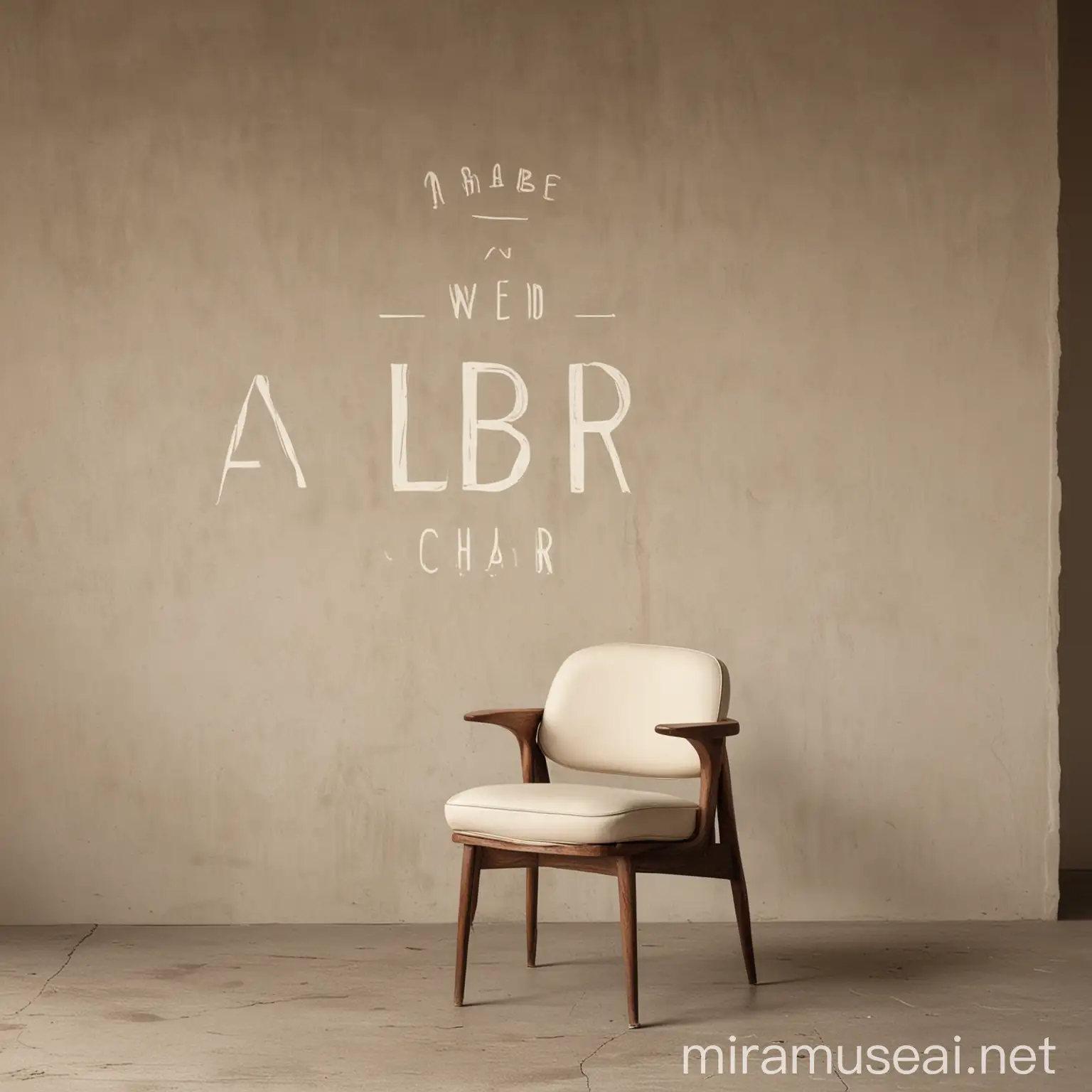 Empty Room with Cream Color Tone and Alber Chair Inscription