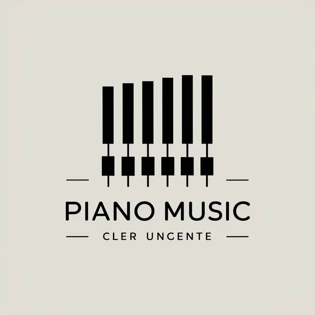 a vector logo design,with the text "piano music", main symbol:numbers,Minimalistic,clear background