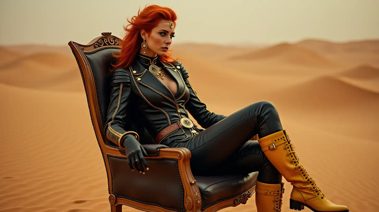 Steampunk Noble Woman in a Desert Oasis