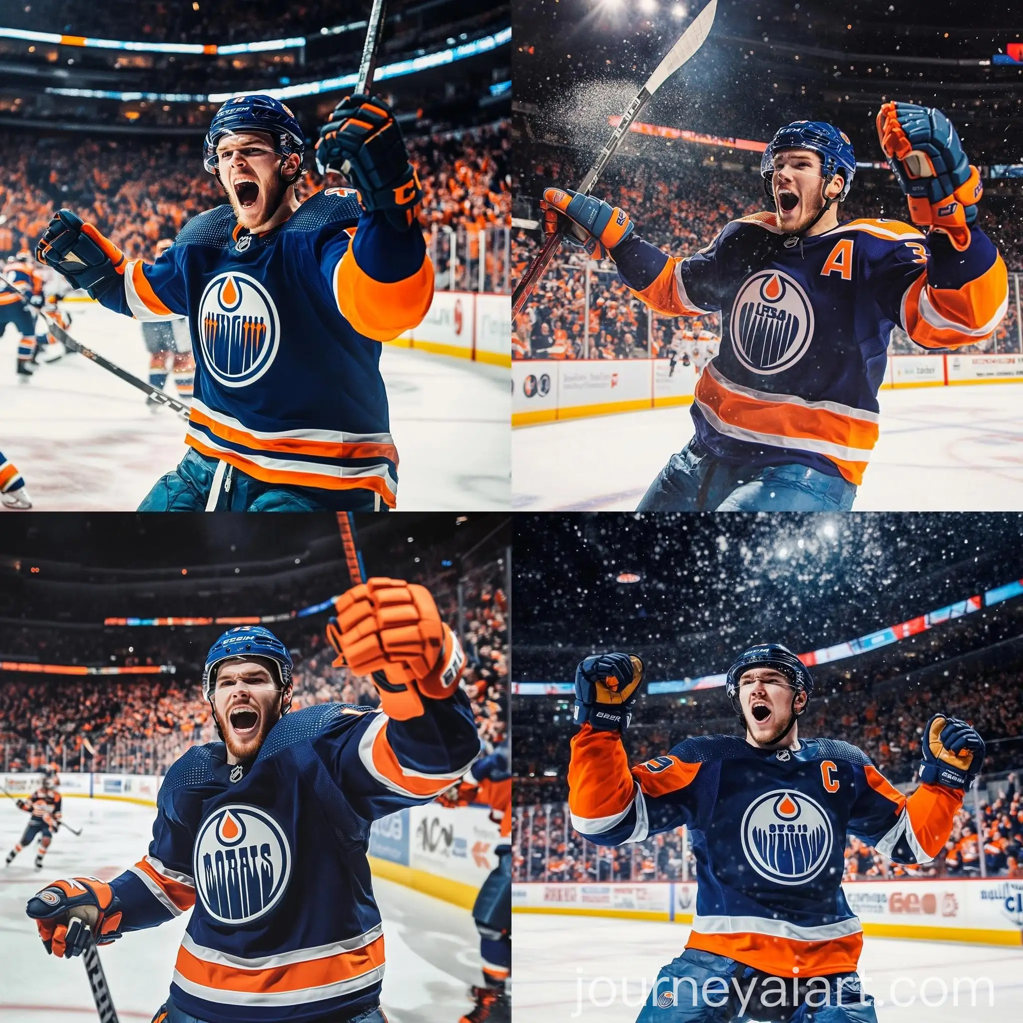 Celebrating-Goal-NHL-Hockey-Player-Connor-McDavid-in-Full-Arena