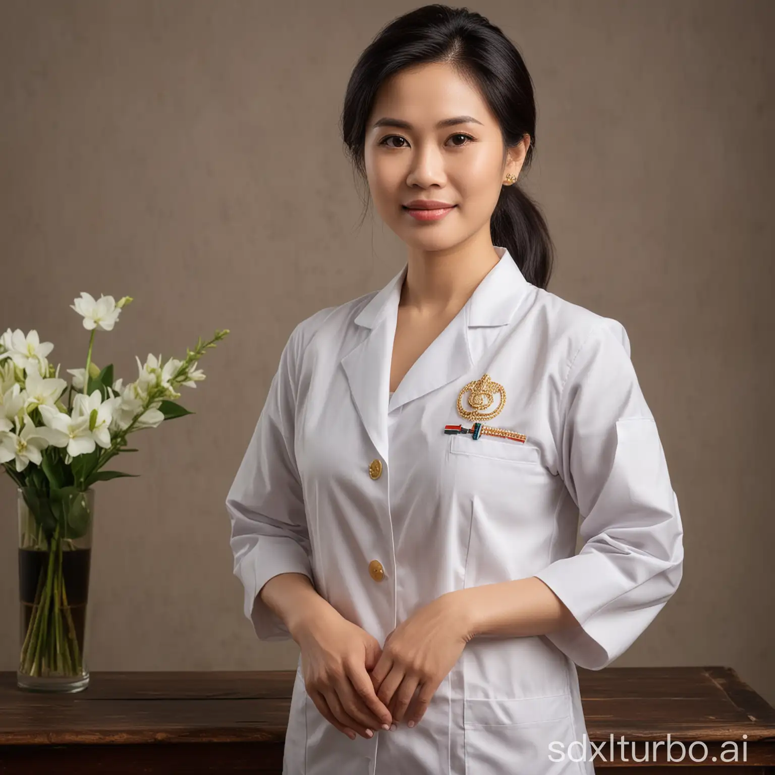 Thai-Female-Doctor-Graceful-and-Generous-MiddleAged-Aesthetics
