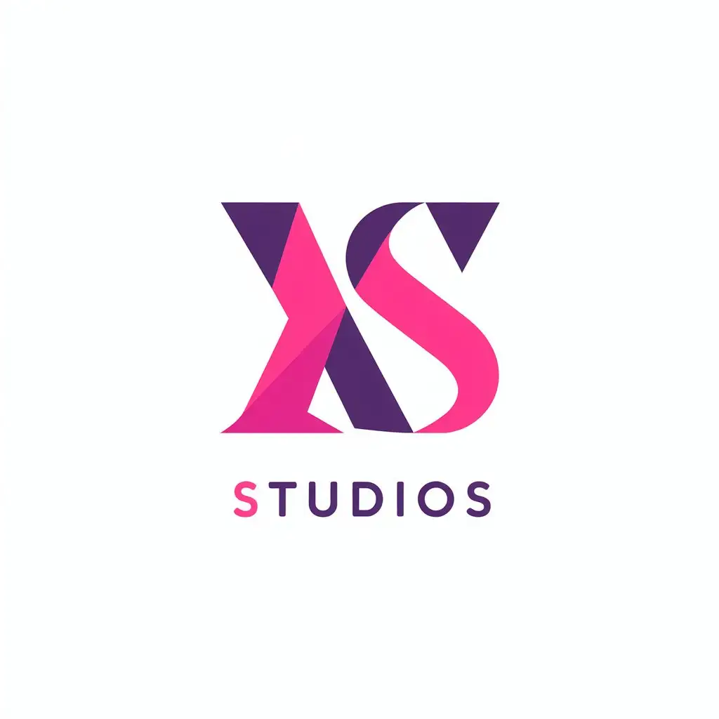 LOGO Design for XS STUDIOS Pink Purple XS Letters with Modern Technology Theme