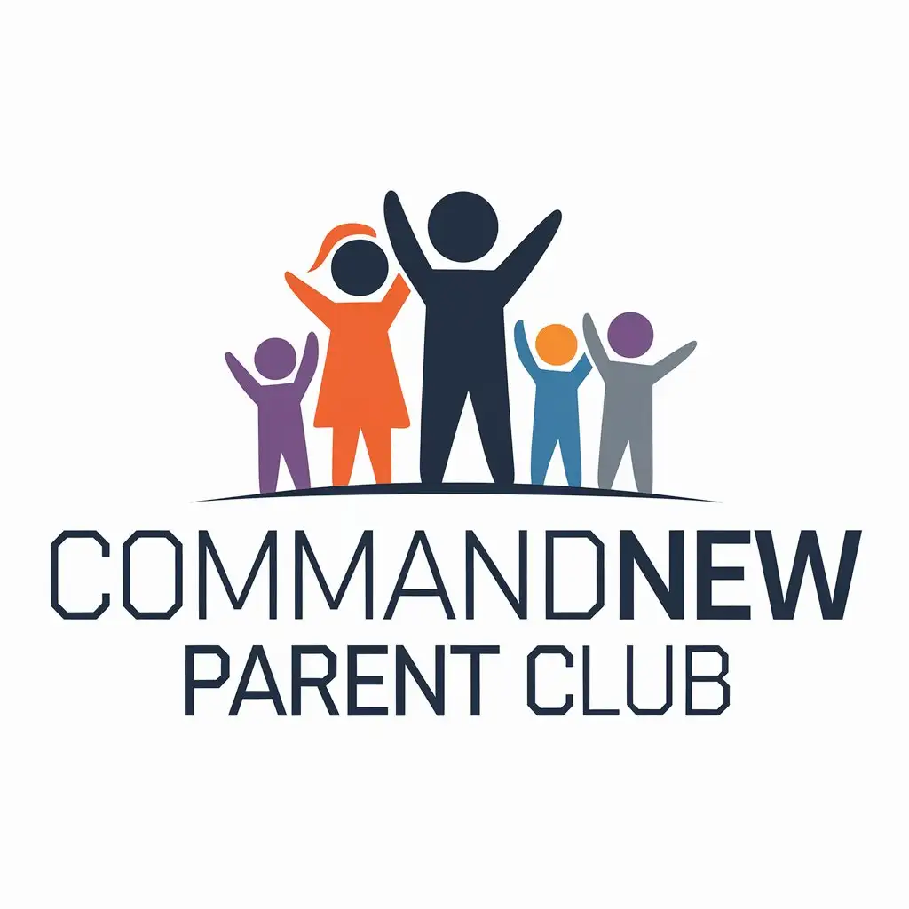 a vector logo design,with the text "CommandNEW parent club", main symbol:Parents,Moderate,be used in Nonprofit industry,clear background