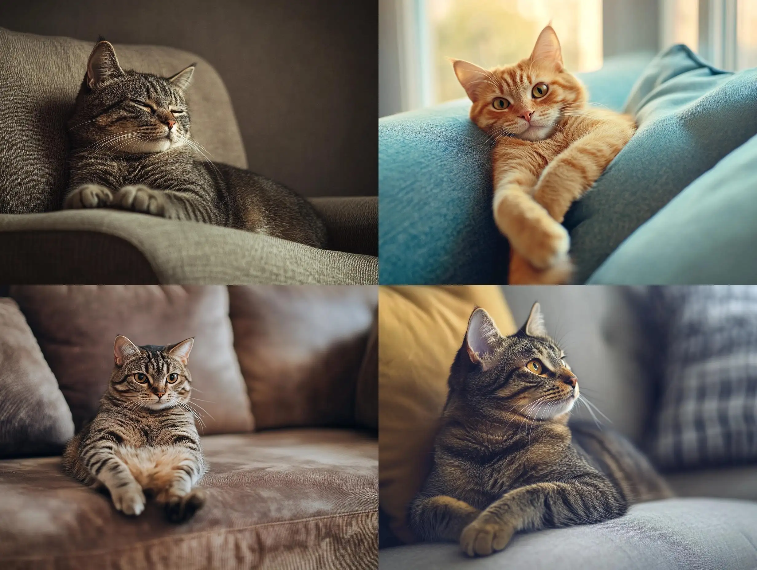 Contented-Cat-Sitting-on-Sofa-for-Commercial-Advertising