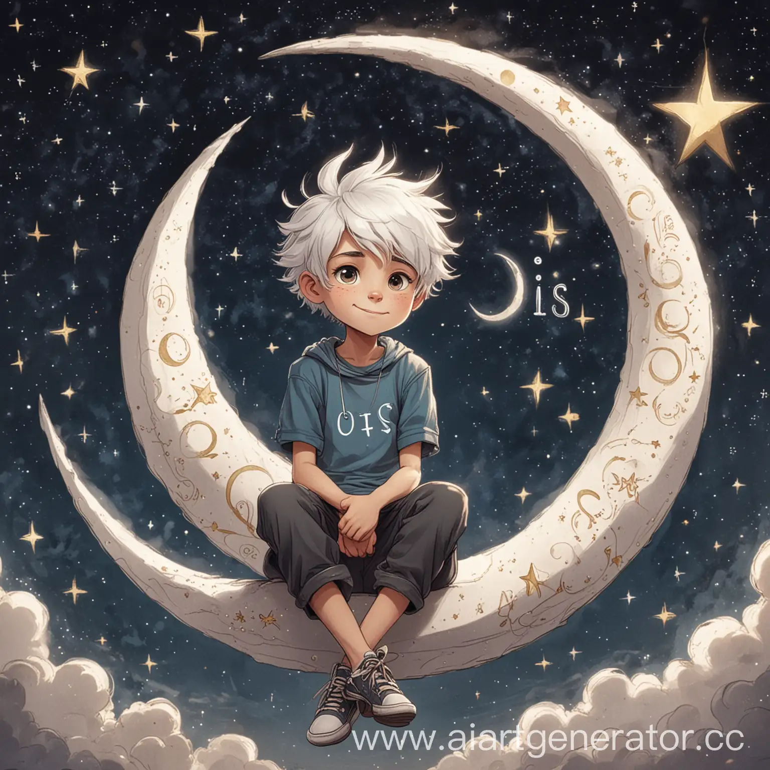 Cartoon-Boy-Sitting-on-Crescent-Moon-with-Stars-and-OIS