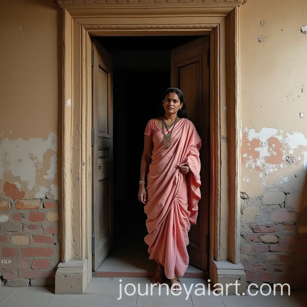 Trishul-and-Damru-in-Front-of-an-Ancient-Rugged-Door