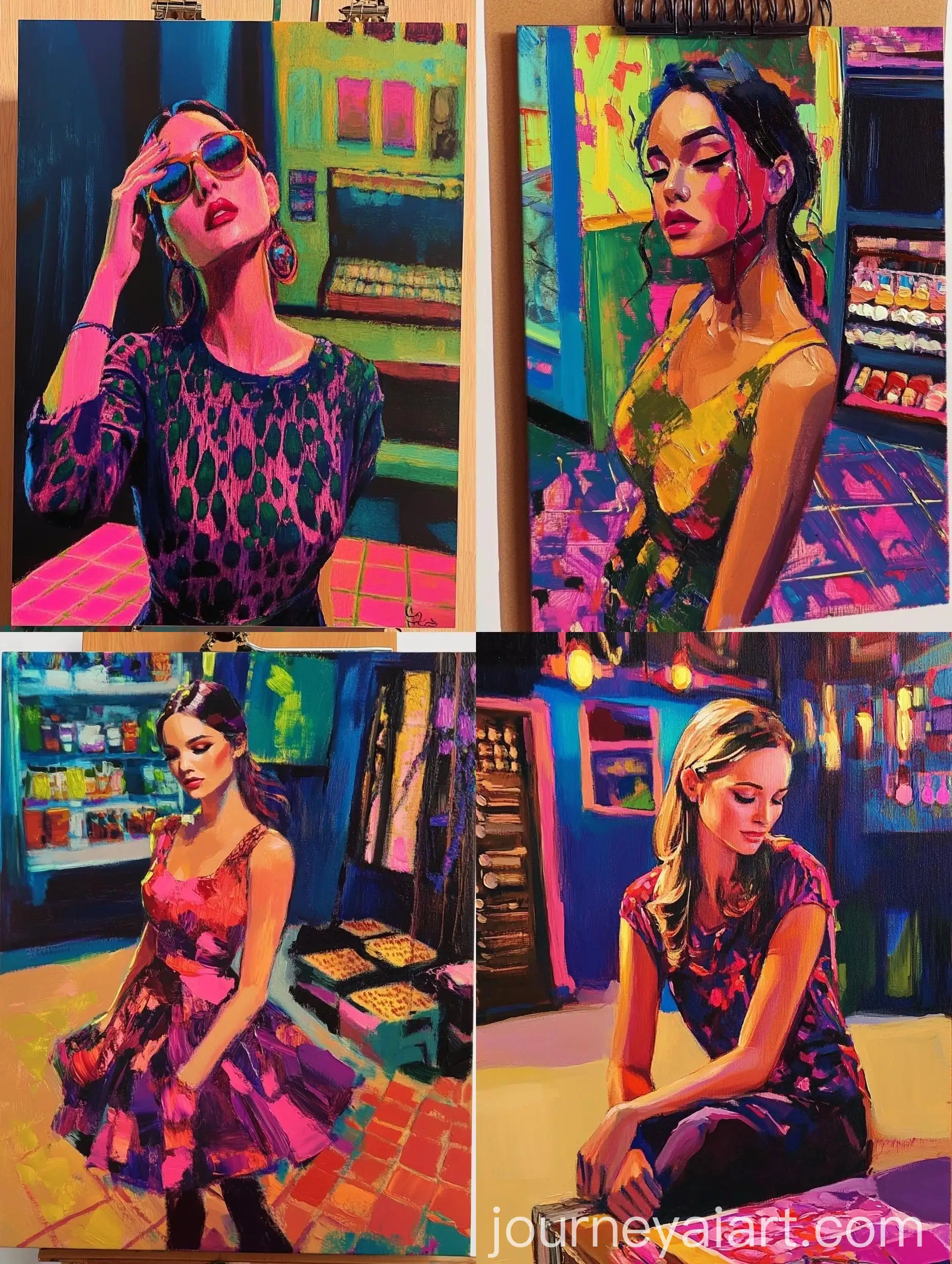 Realistic-Oil-Painting-of-a-Woman-with-Dramatic-Vibrant-Bright-Colors