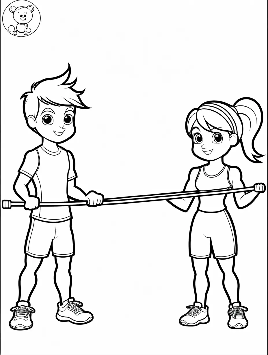 Resistance-Band-Training-Workout-Coloring-Page