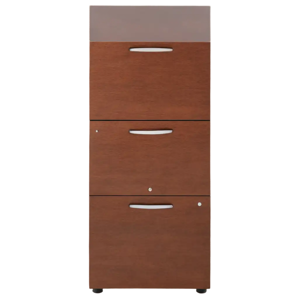 HighResolution-PNG-of-a-Wooden-File-Cabinet-with-Sleek-Design-and-Metal-Handles-Perfect-for-Modern-Office-Decor