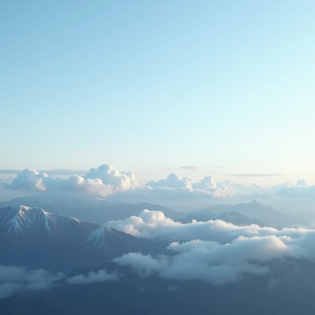 Clouds Over Mountain Peaks with Transparent Background