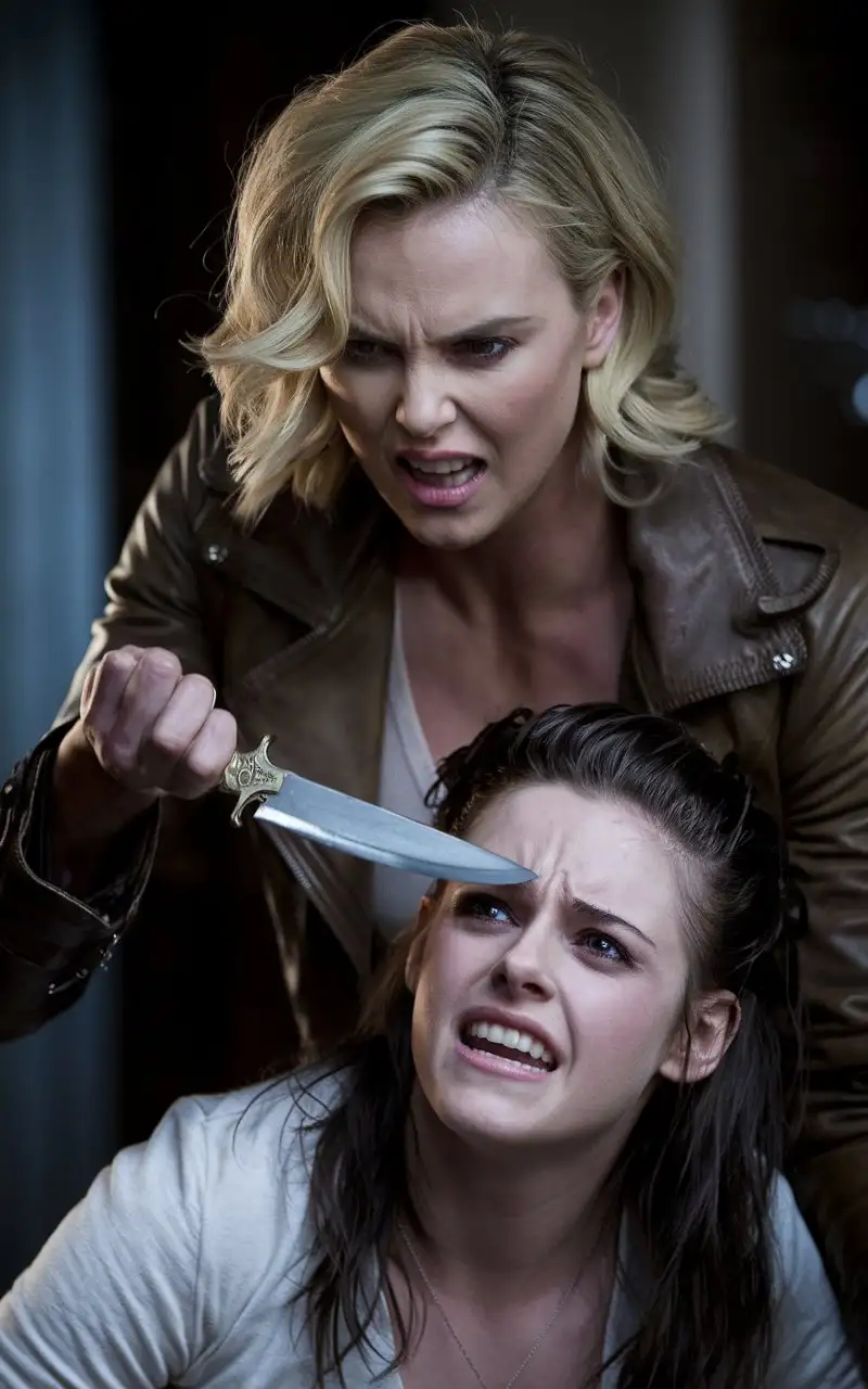 Charlize-Theron-with-Angry-Expression-Holding-Knife-Near-Kristen-Stewart-in-Intense-Cinematic-Scene