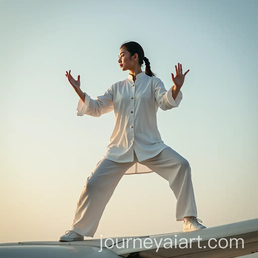 Female-Tai-Chi-Practitioner-Empowering-a-Plane-to-Fly