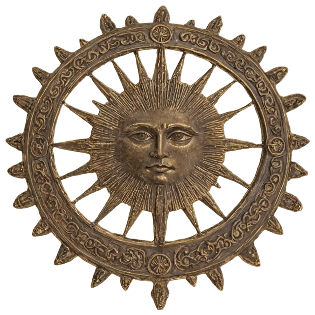 Bronze-Sun-in-Medieval-Style-PNG-HighQuality-Image-for-Creative-Projects