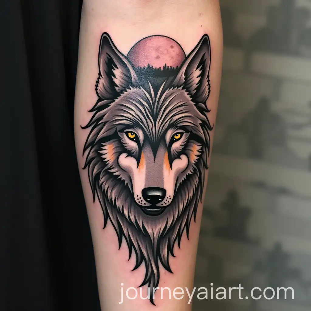 Tribal-Wolf-Tattoo-Design-with-Moon-Symbolism