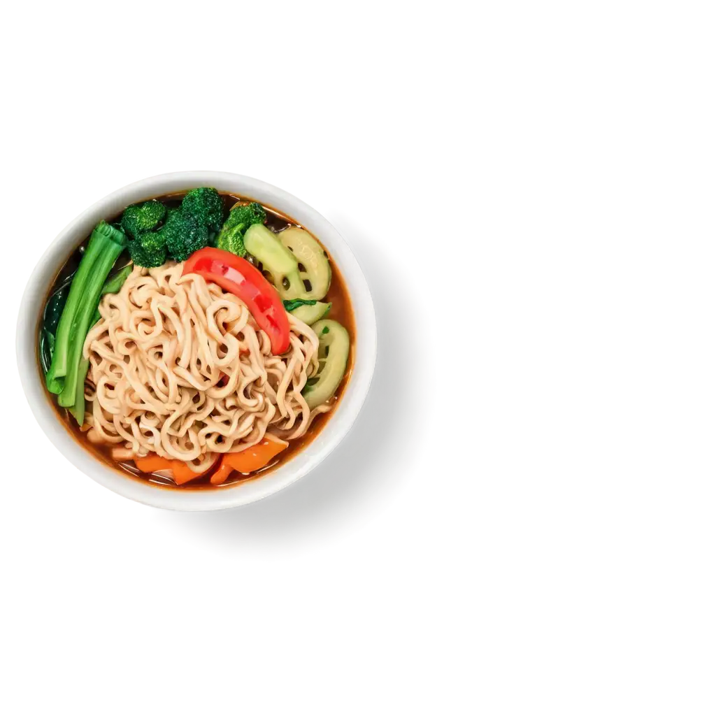 Top-View-Cup-of-Noodle-with-Vegetables-PNG-Image-Savory-Delights-from-Above