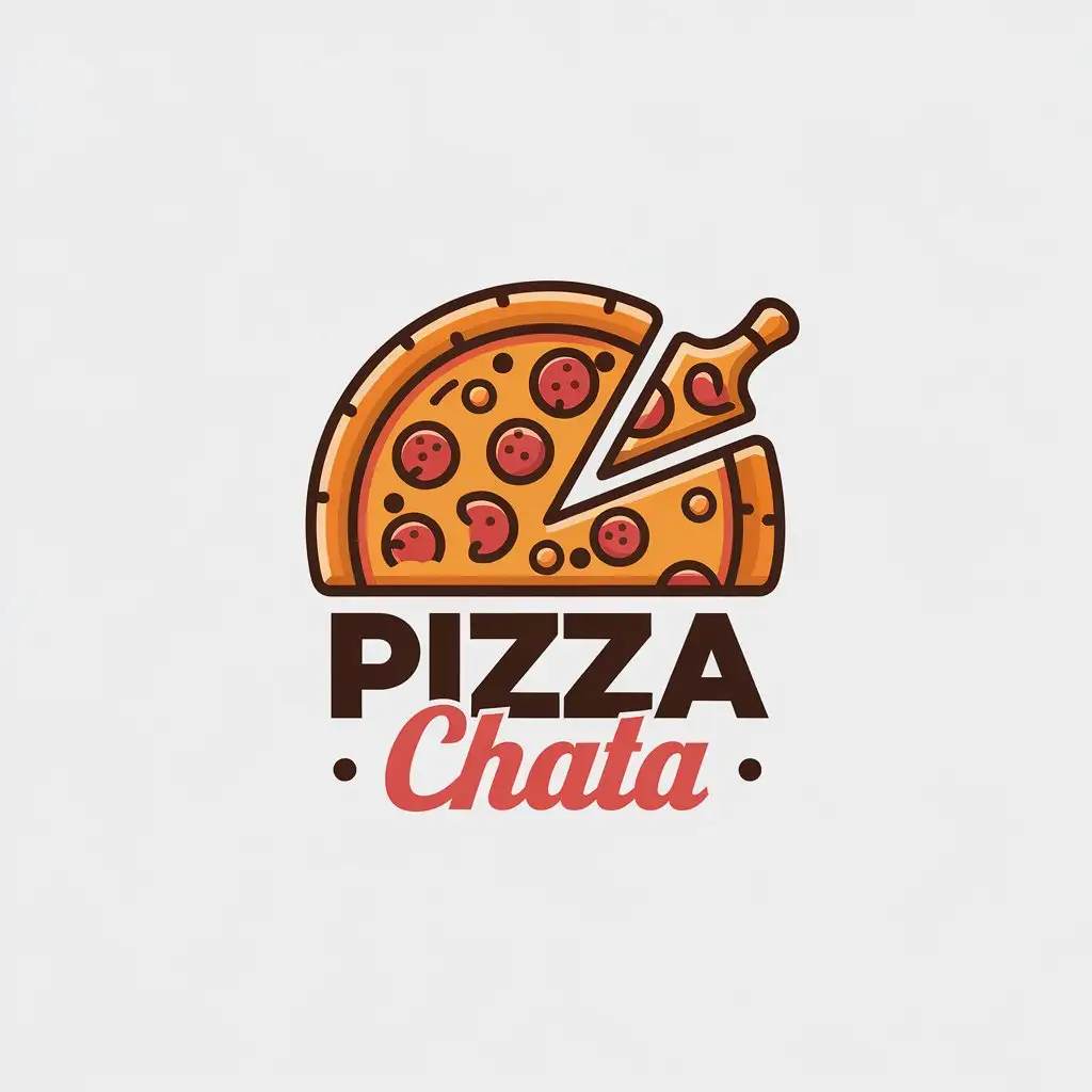 LOGO Design for Pizza Chata Modern Minimalistic Vector with Cozy Pizza Symbol