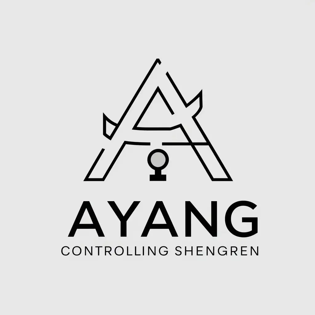 a vector logo design,with the text "Ayang controlling Shengren", main symbol:automation,Minimalistic,be used in Education industry,clear background