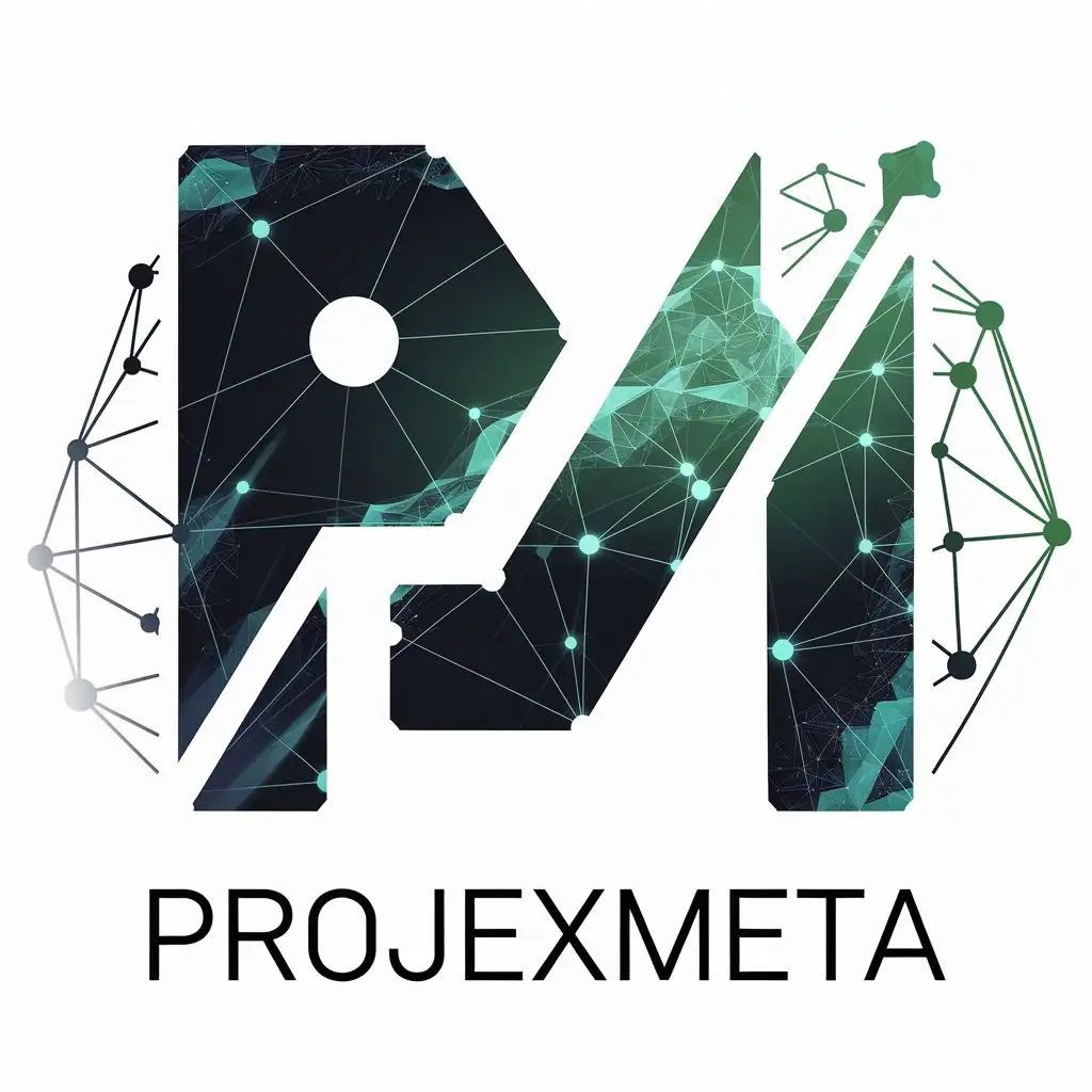 LOGO Design For ProjexMeta Boost Growth Marketing Technology in a Futuristic AI Global Network