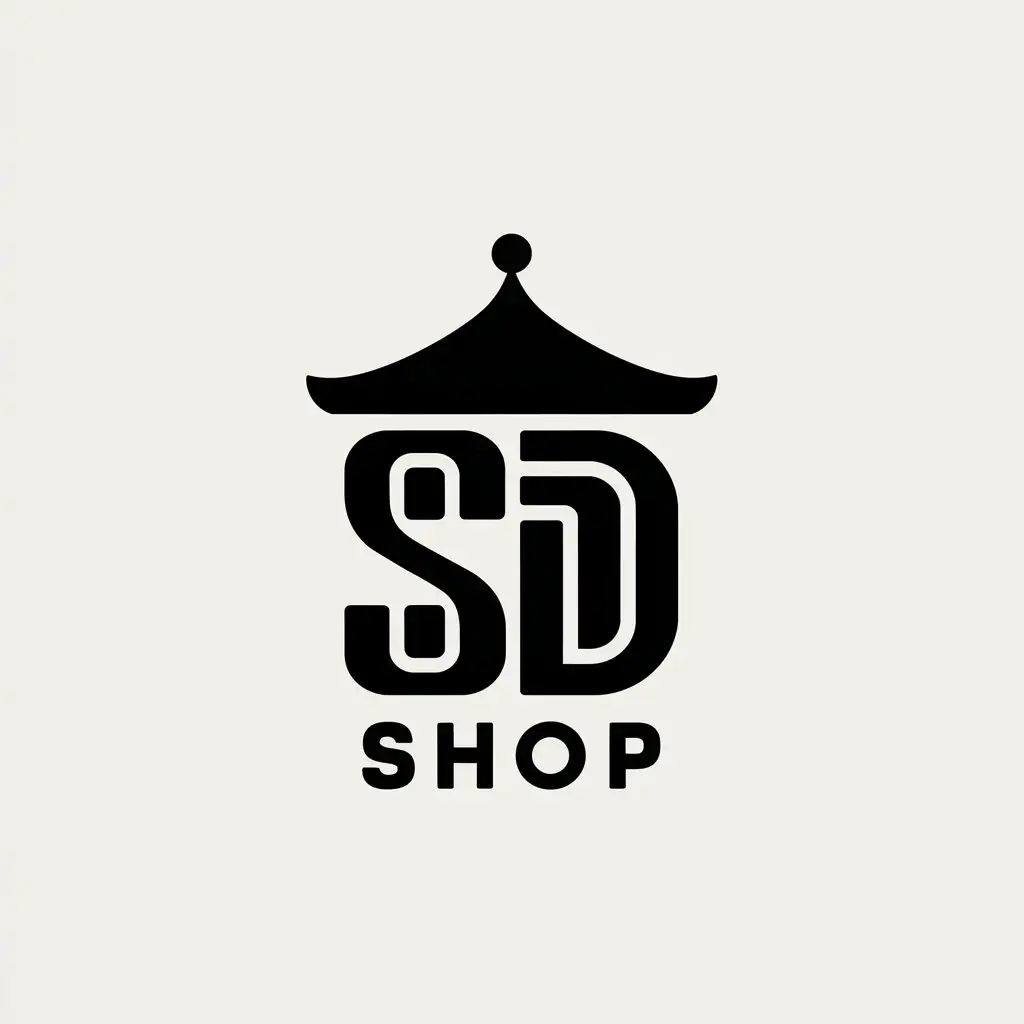 LOGO Design for SD Shop Pagoda Symbol with Modern Touch for Home Family Industry