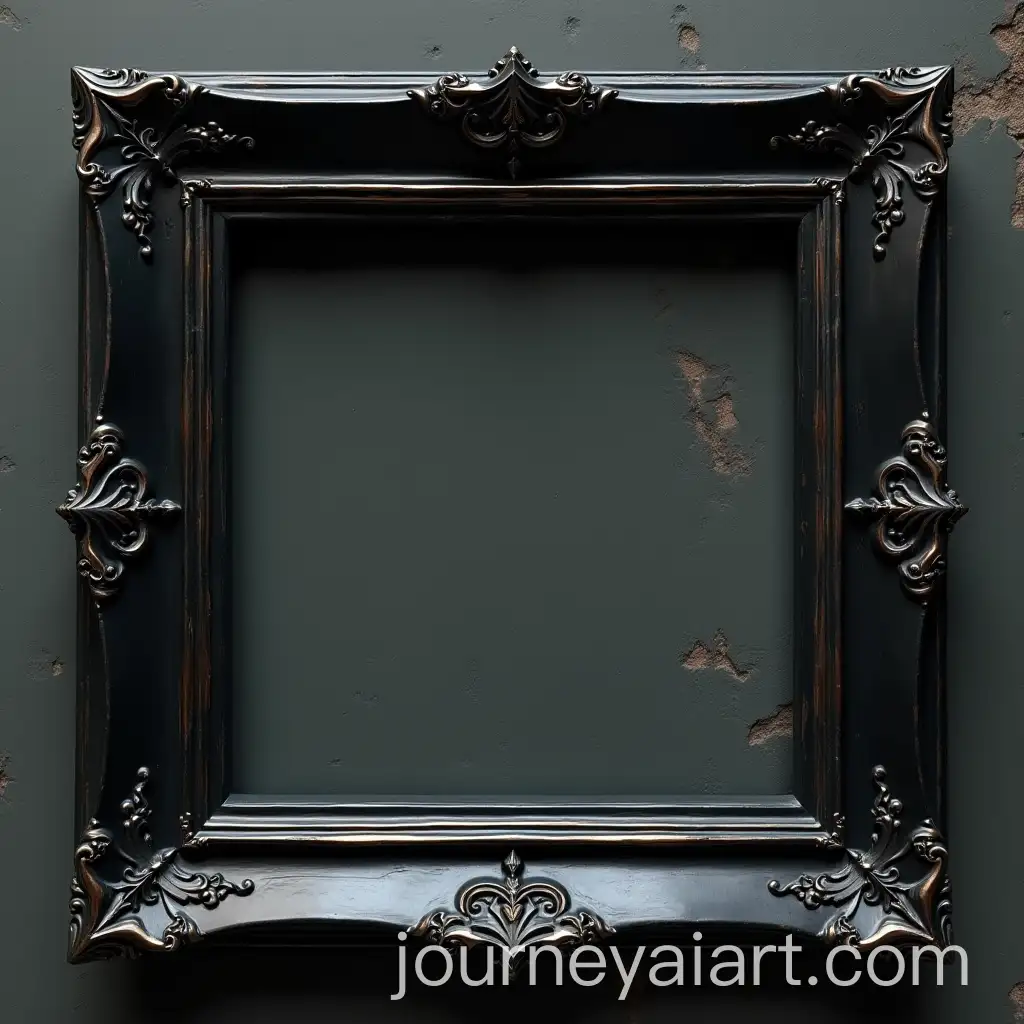 Elegant-Silver-and-Obsidian-Frame-with-Barbed-Corners