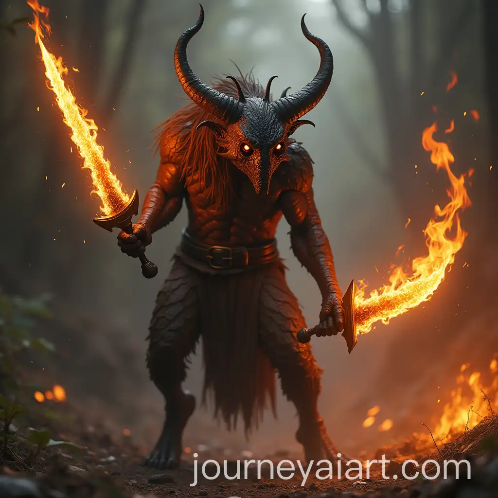 Frightening-Creature-Holding-a-Flaming-Sword