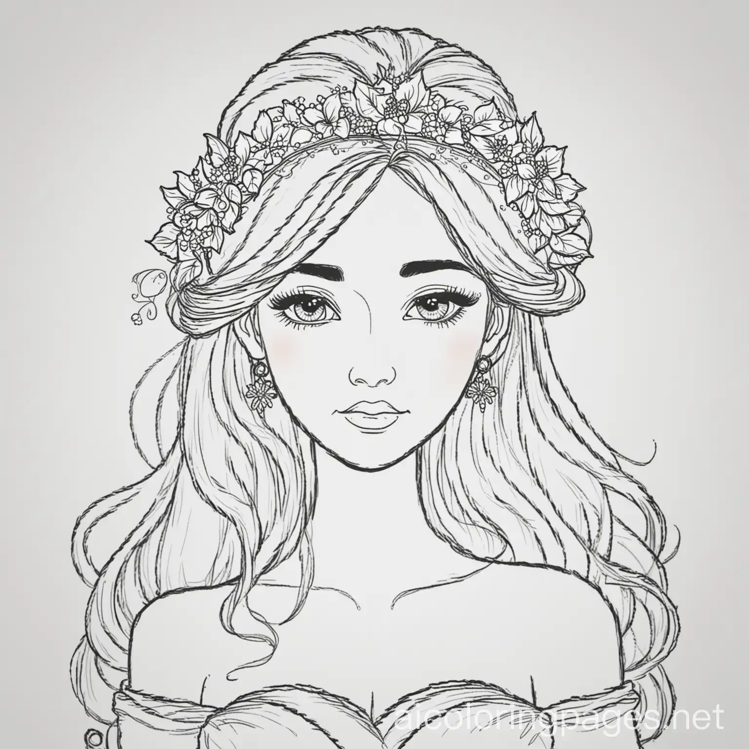 Beautiful-Bride-Coloring-Page-with-Summer-Vibes