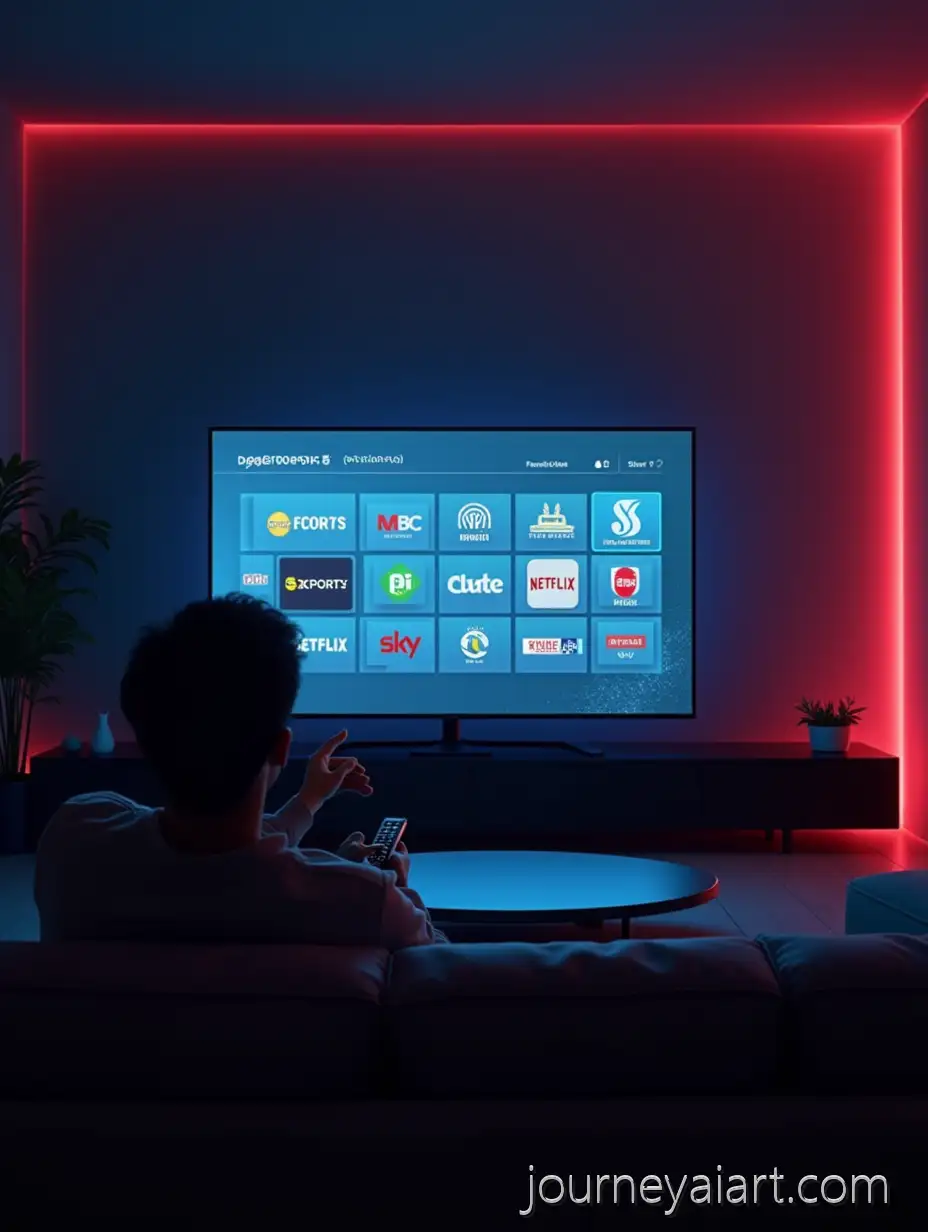 Modern-ArabStyle-Living-Room-with-FutAI-Image-Prompt-Expansionuristic-TV-Display-and-Cozy-Ambient-Lighting