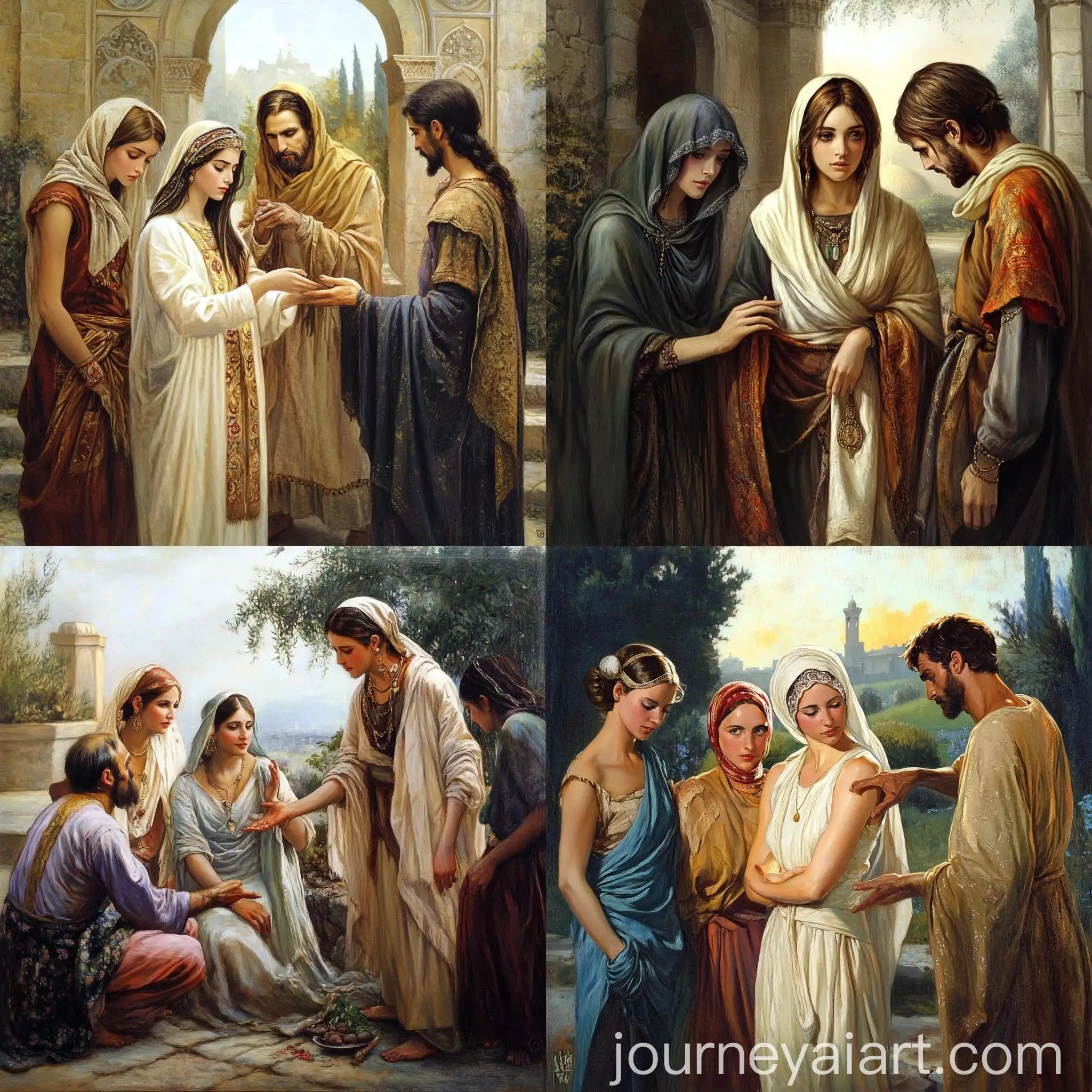 Elegant-Jewish-Ladies-Gathered-in-a-Vintage-Setting