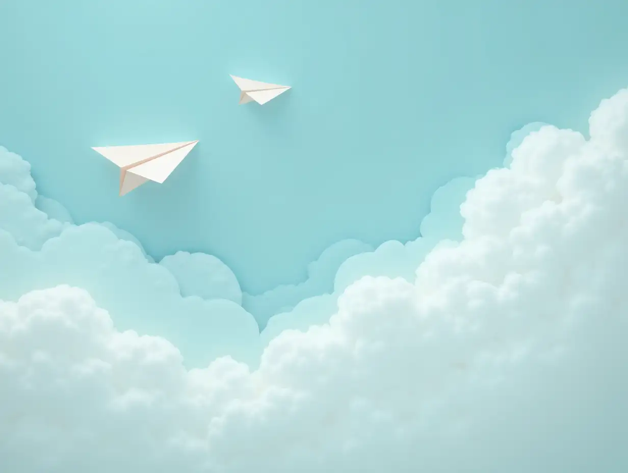 Paper-Planes-Flying-Through-the-Clouds-with-Light-and-Happiness