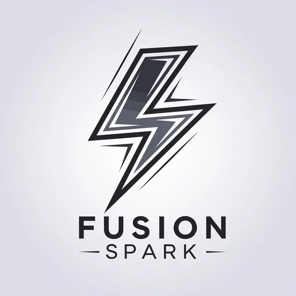 LOGO Design for Fusion Spark Clean Sharp and Minimalistic with Dynamic Lines and Innovation