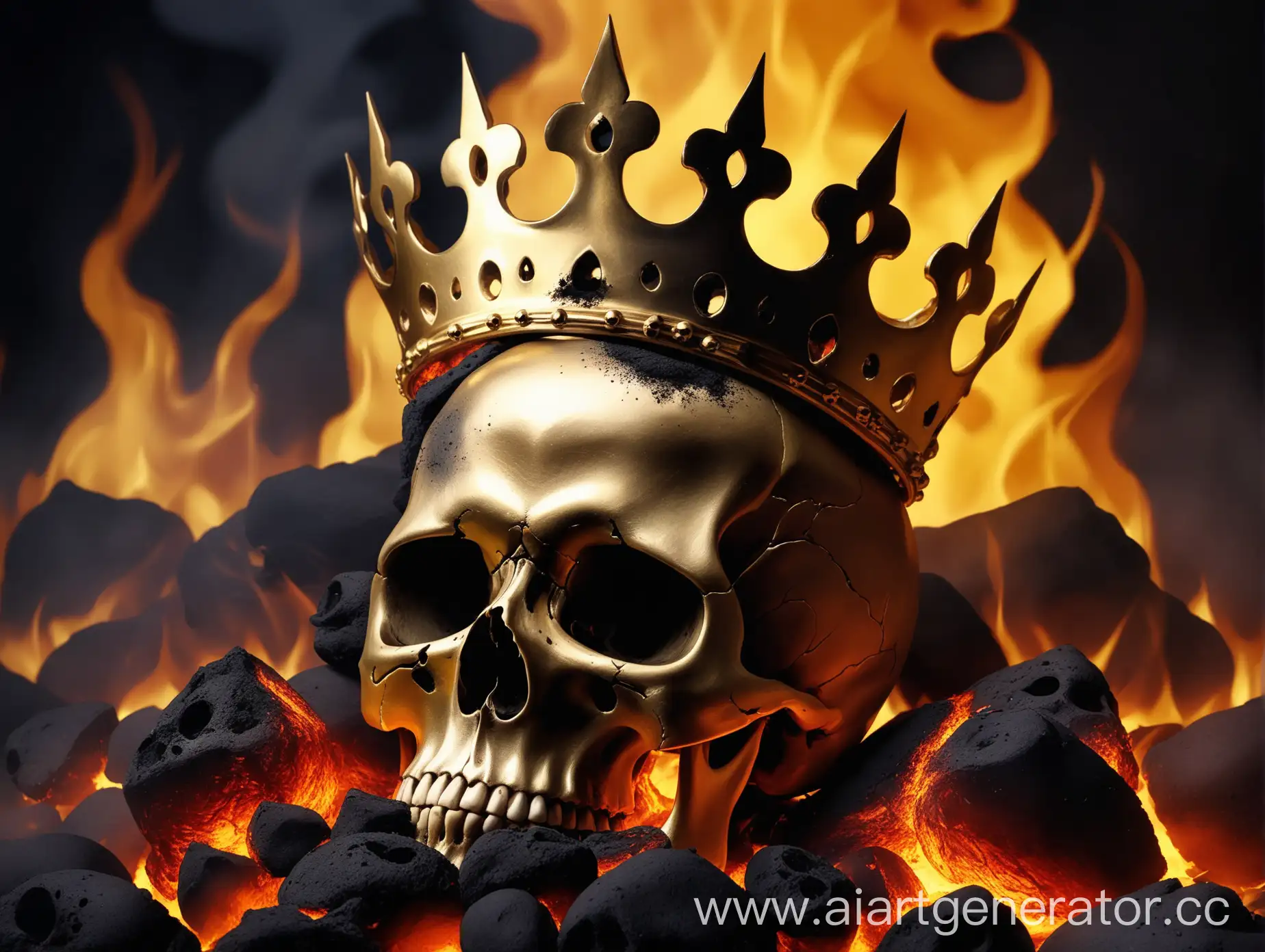 Golden-Crowned-Skull-with-Smoldering-Coals