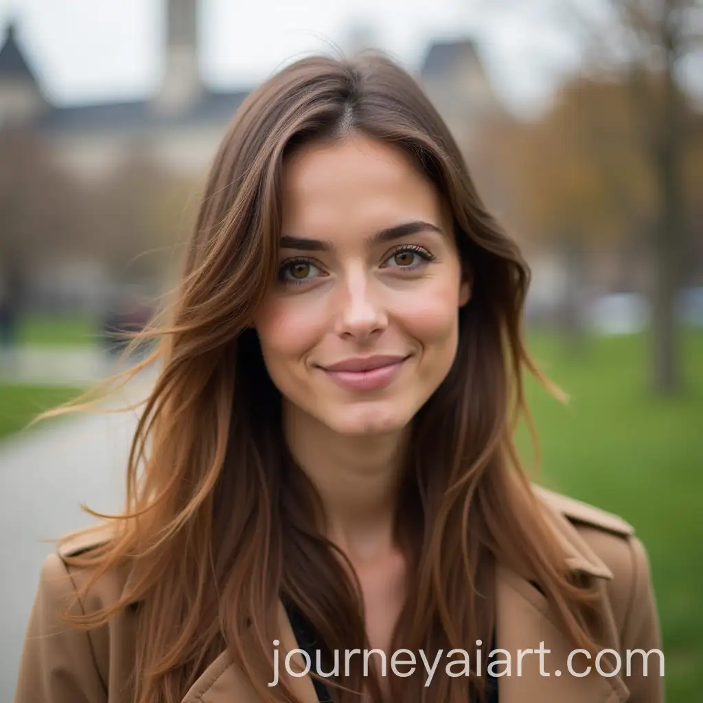 Portrait-of-a-Lovely-Woman-Walking-in-Park-with-Velvety-Hair