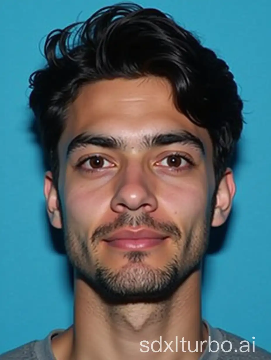 Passport-Photo-of-BlackHaired-White-Male-with-Blue-Background