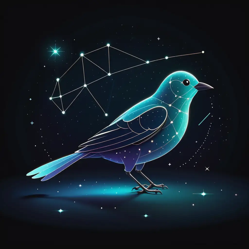 Starry Constellation of a Bird Shaped Like the Big Dipper