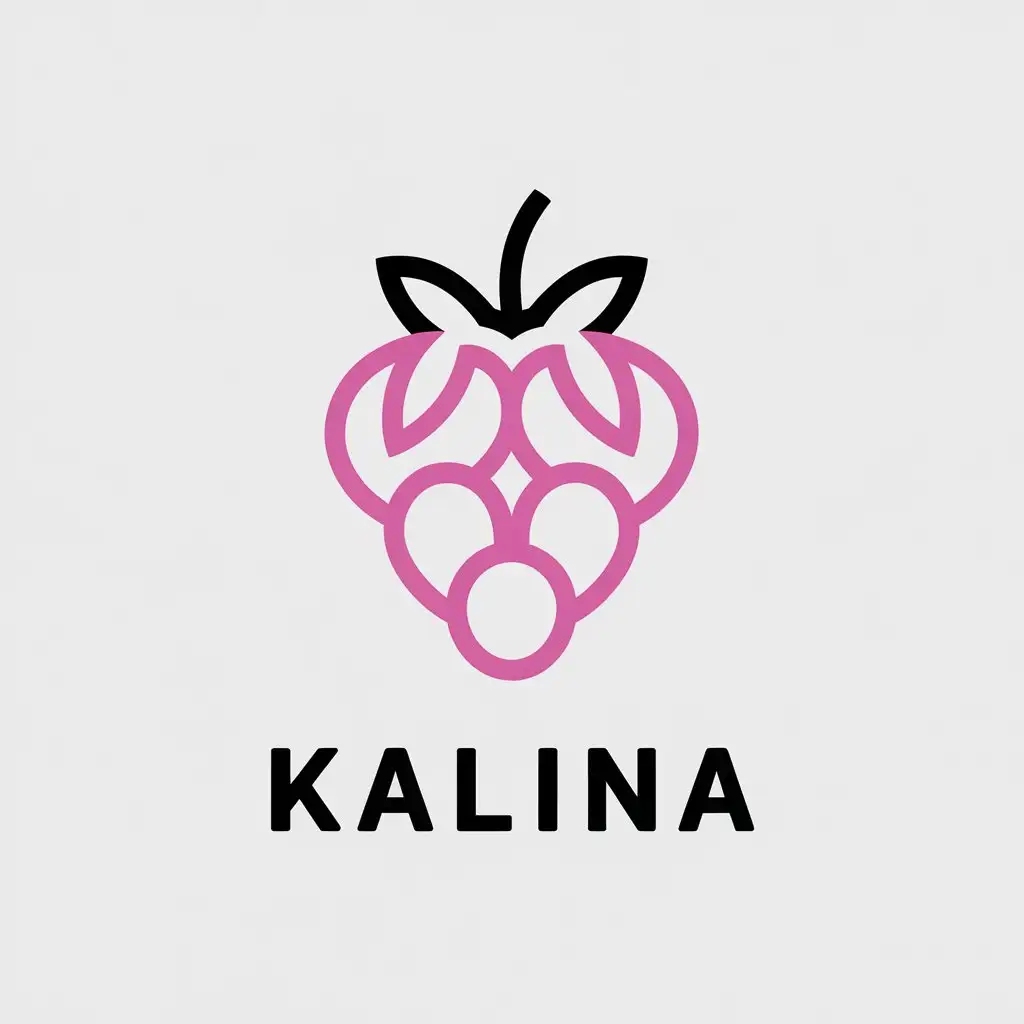 a vector logo design,with the text "Kalina", main symbol:berry,Minimalistic,be used in streams industry,clear background