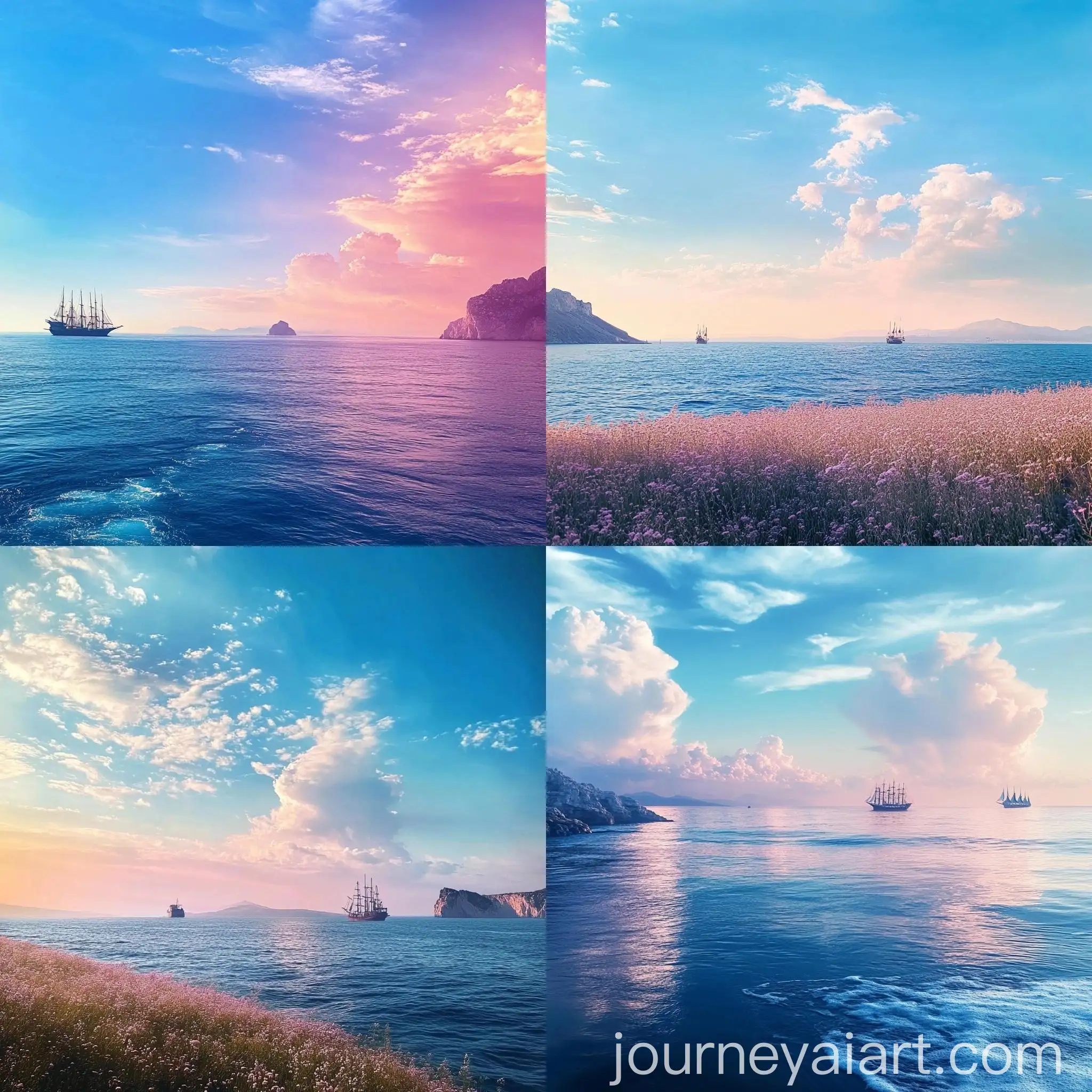 Serene-Summer-Landscape-with-Pastel-Colors-and-Bright-Sky
