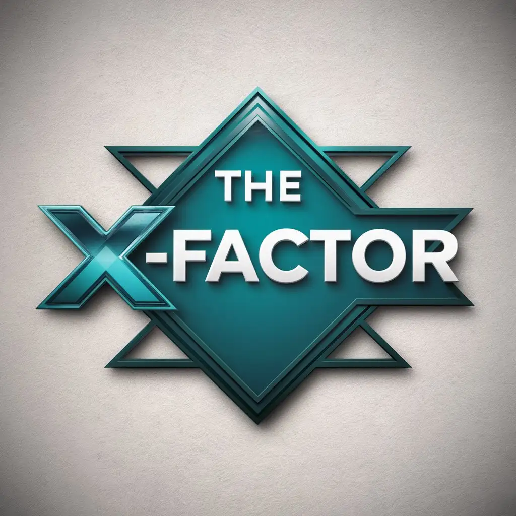 LOGO-Design-For-The-XFactor-Teal-Diamond-Shape-in-Realistic-3D-Rendering