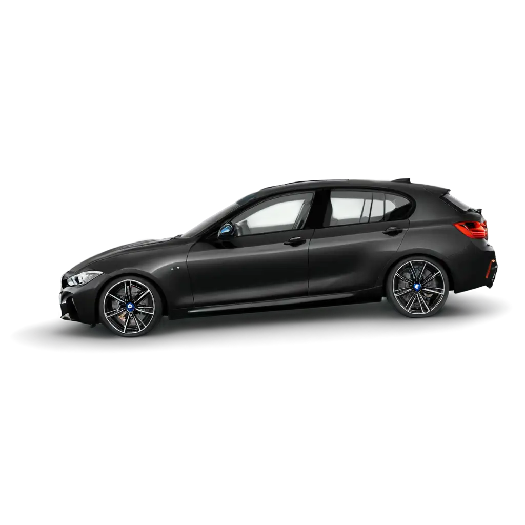 bmw m135i in black 4 door, orange interior