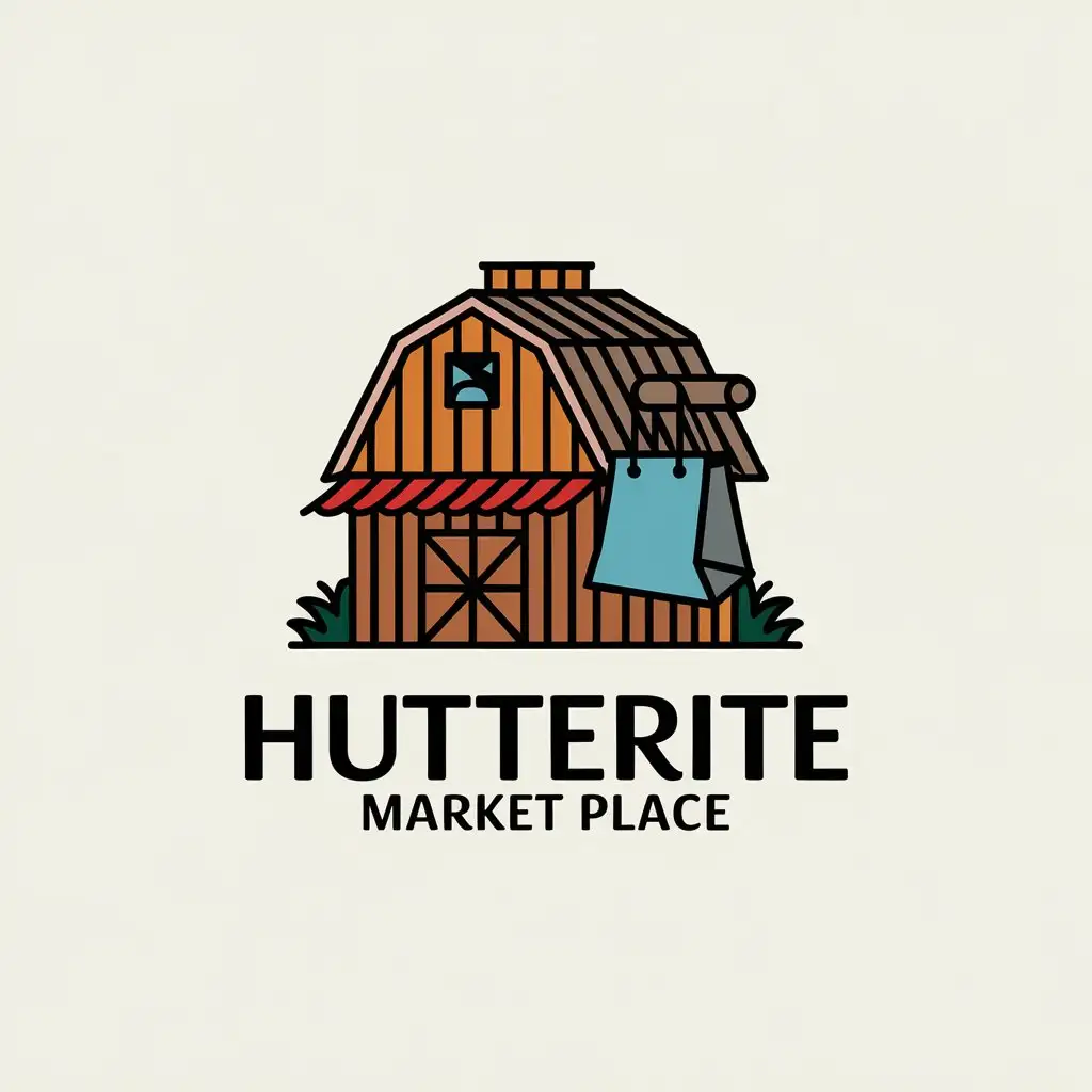 LOGO Design for Hutterite Marketplace Rustic Heritage with Modern Simplicity in Earthy Tones