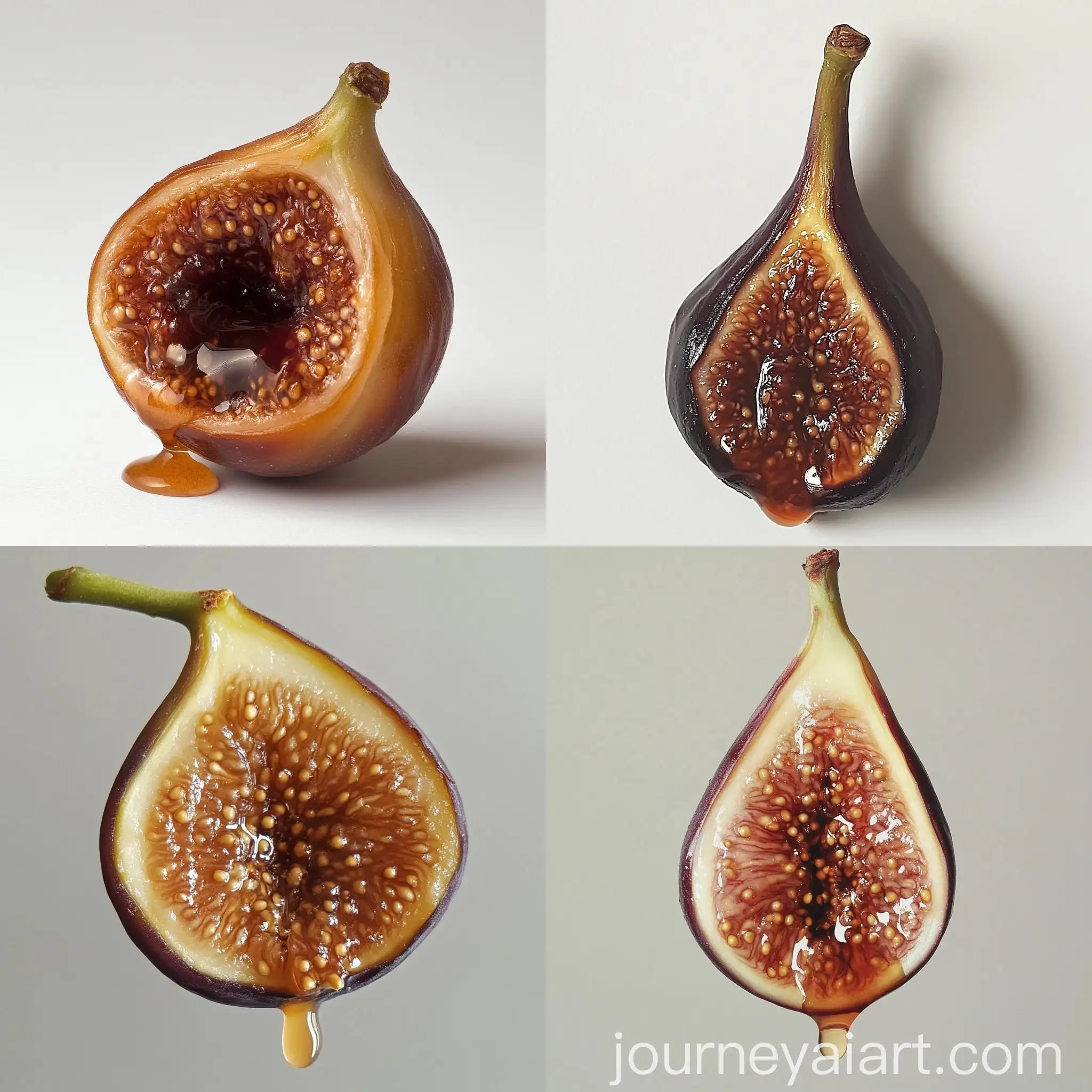 CloseUp-View-of-Shrivel-Fig-Kernel-Dripping-with-Juice-on-White-Background