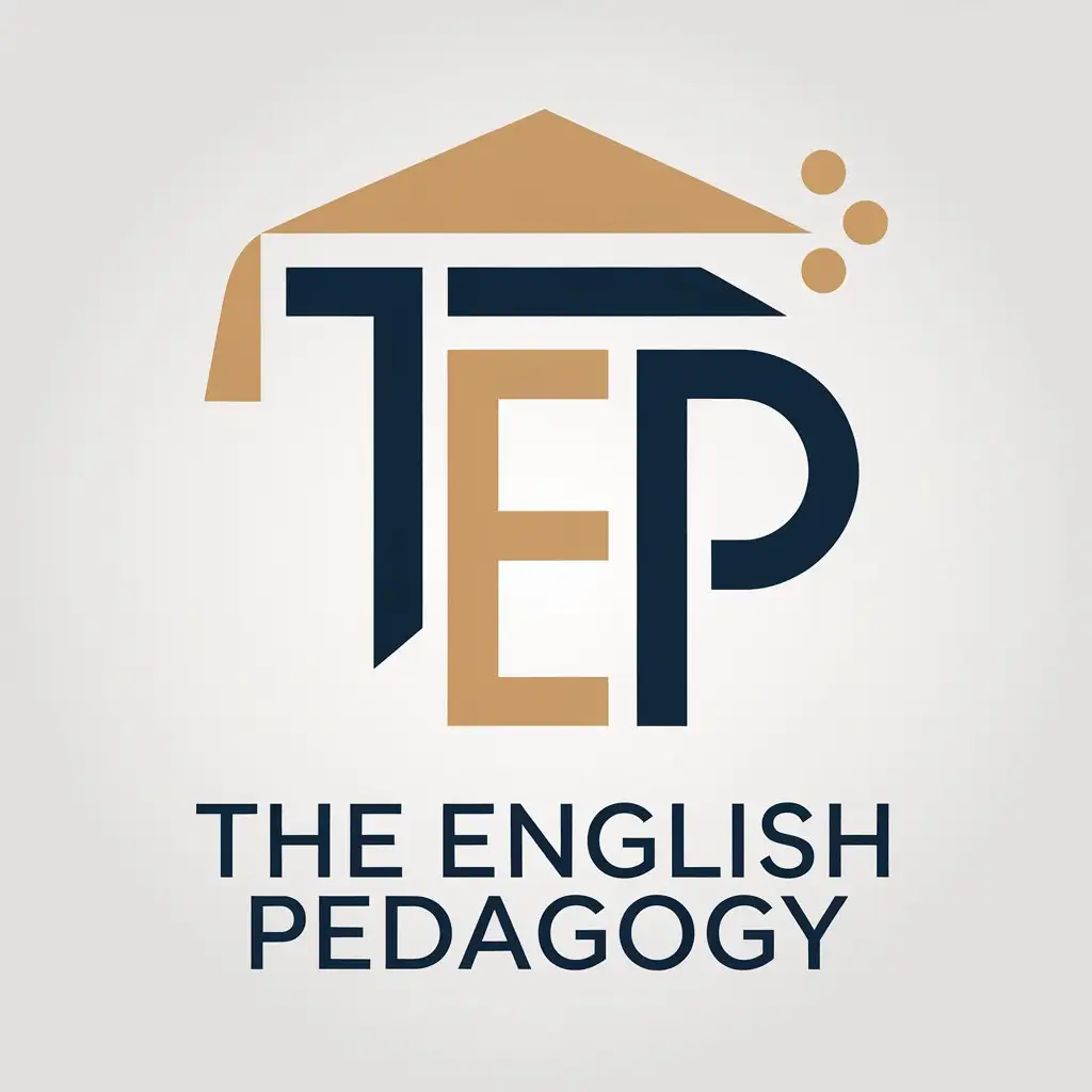 LOGO Design for The English Pedagogy TEP Symbol with Educational Elements on Clear Background