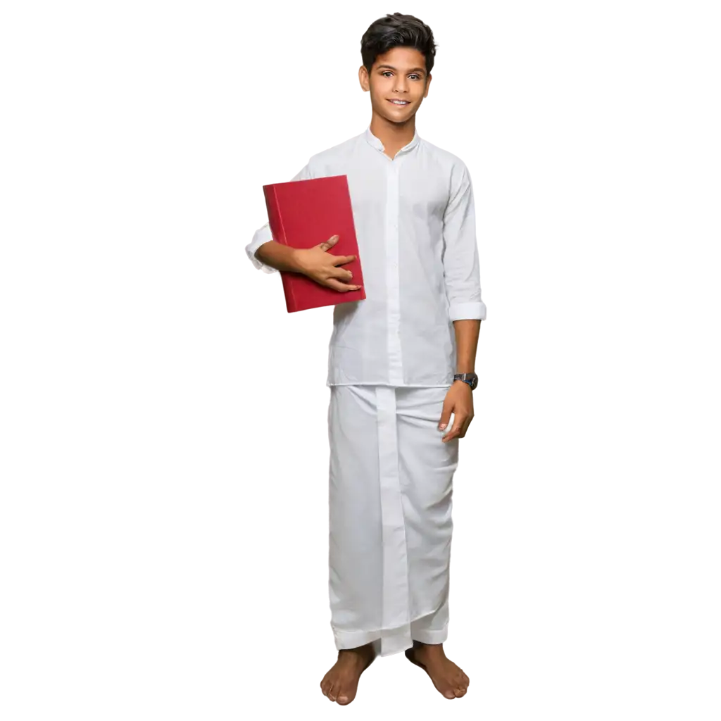 Sri-Lankan-Muslim-Boy-in-Traditional-Sarong-Holding-Madol-Duwa-Book-PNG-Cultural-Representation-in-HighQuality-Image-Format