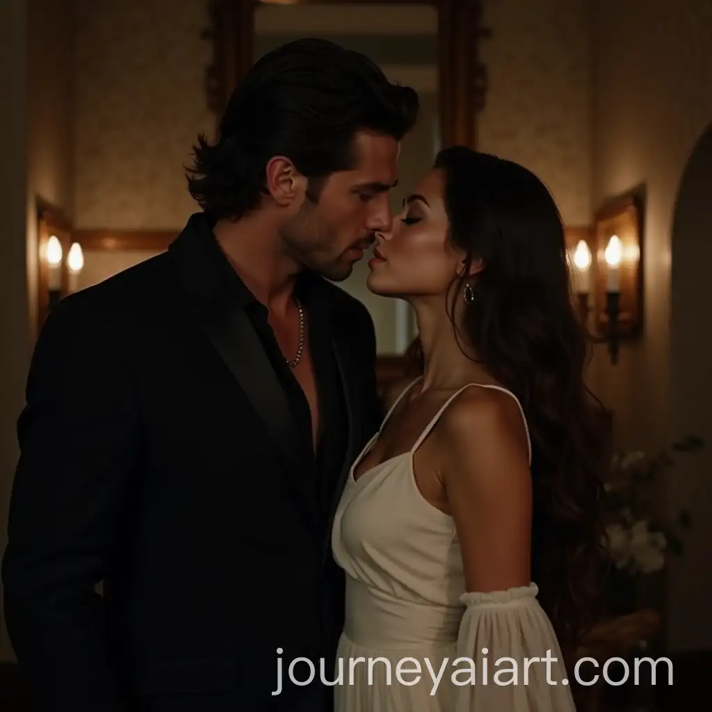 Intense-Romantic-Moment-Handsome-Man-and-Beautiful-Woman-in-Luxurious-Setting