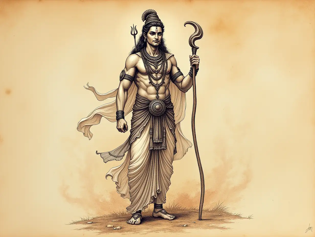 Beautiful-Sketch-of-Lord-Ram-Incarnation-of-Vishnu-on-Cosmic-Vedic-Paper