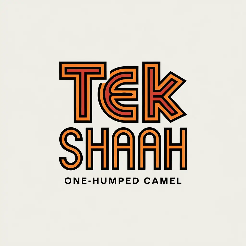 a vector logo design,with the text "one-humped camel", main symbol:tek shaah,Moderate,be used in Entertainment industry,clear background