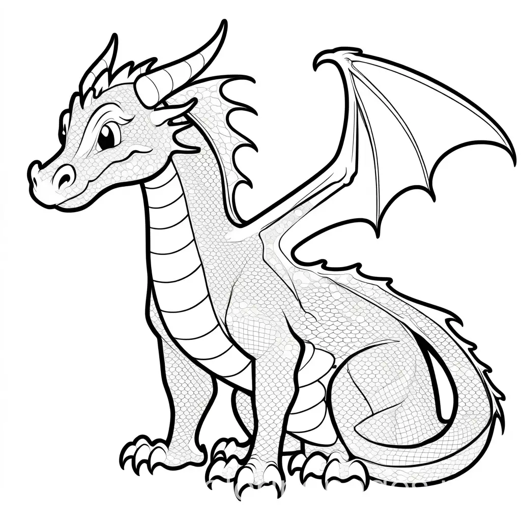 Dragon-Coloring-Page-with-Ample-White-Space