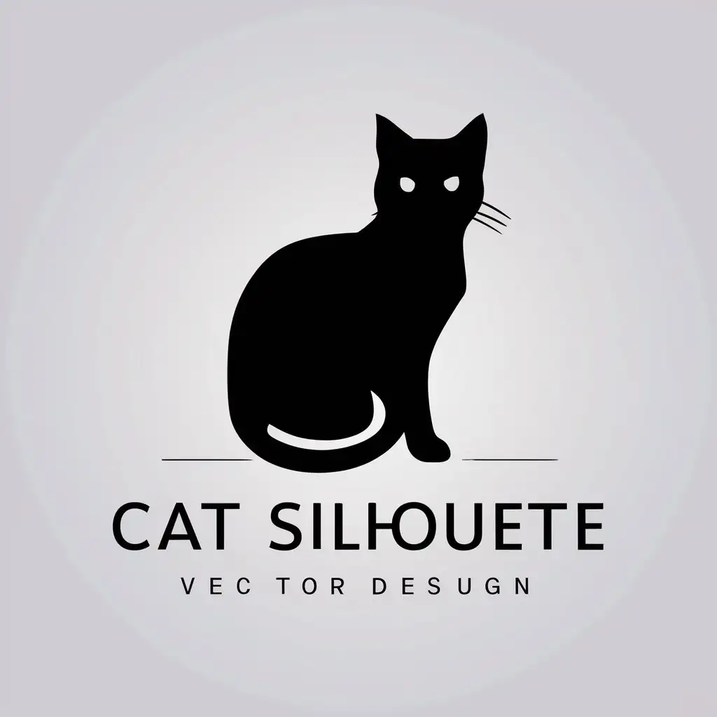 a vector logo design,with the text "Cat silhouette ", main symbol:Cat,Minimalistic,be used in Animals Pets industry,clear background