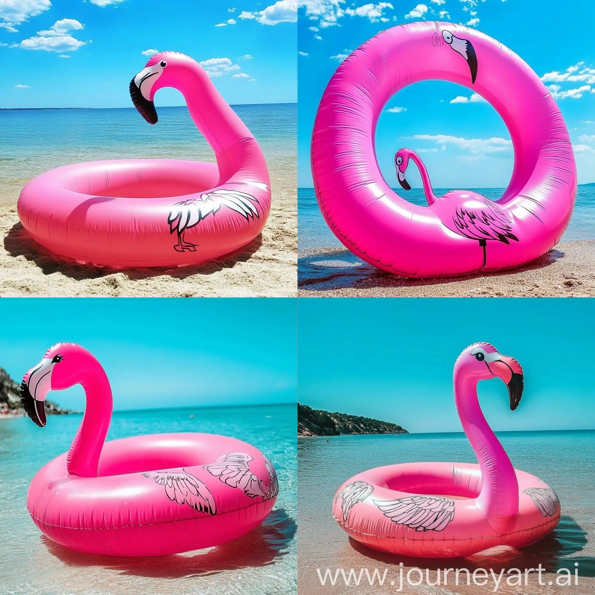 Inflatable-Flamingo-Ring-at-Novofedorovka-Beach-in-Crimea